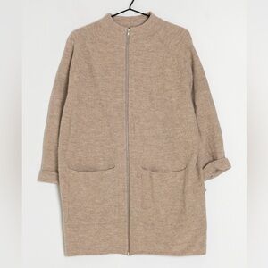 COS Beige Zip-Front 100%wool Coat